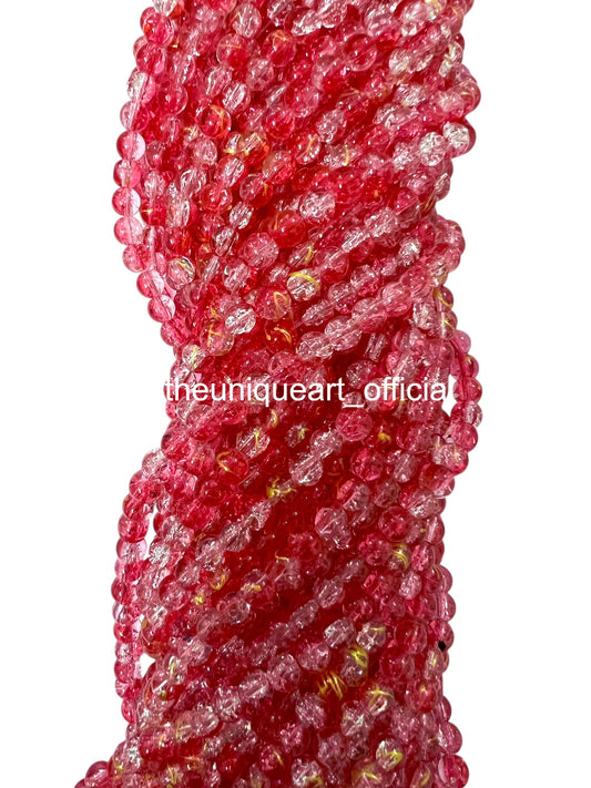 Dual Gajri Crackle Glass Beads 8mm