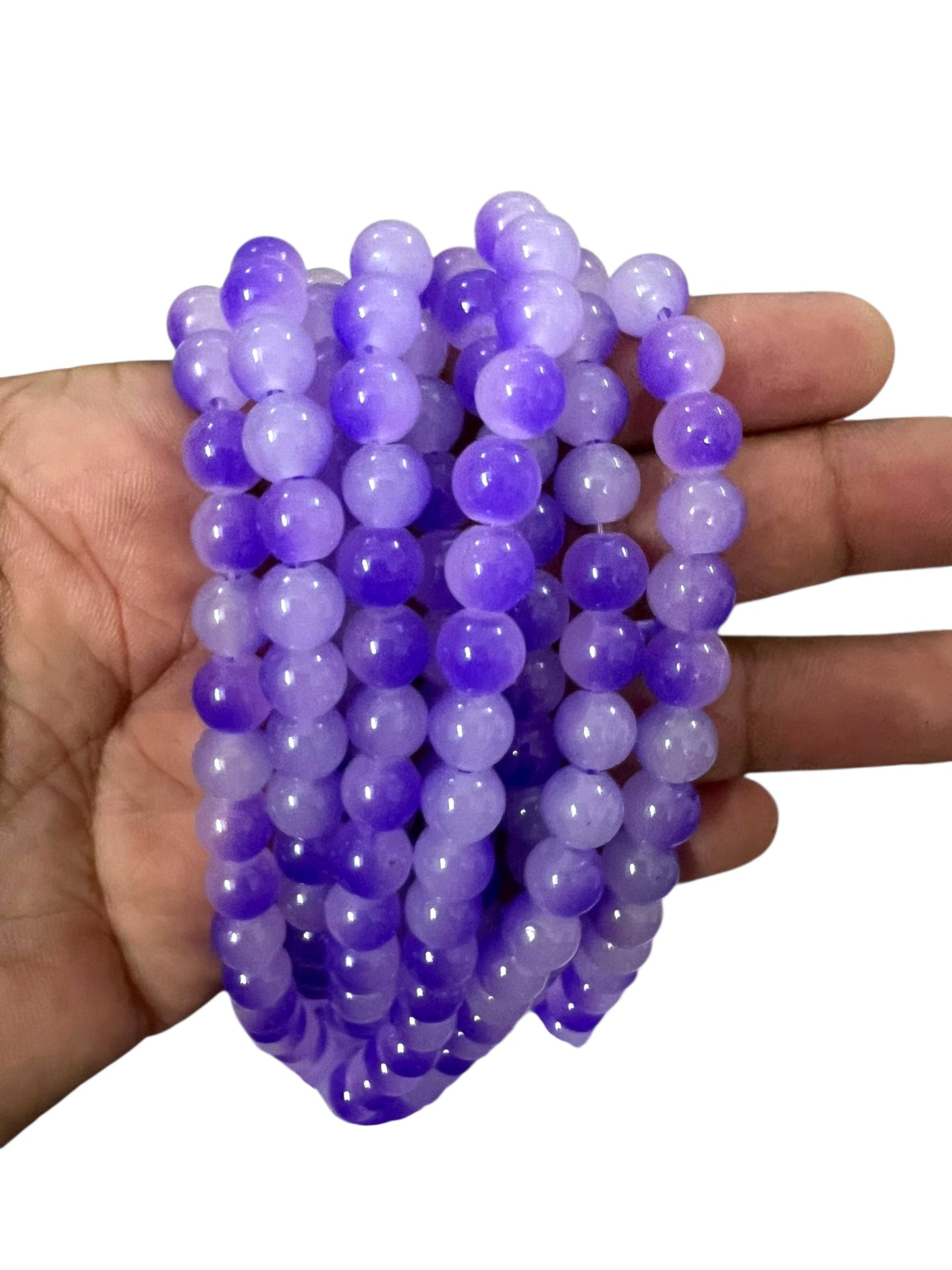 Milky Purple Jelly Beads 8mm