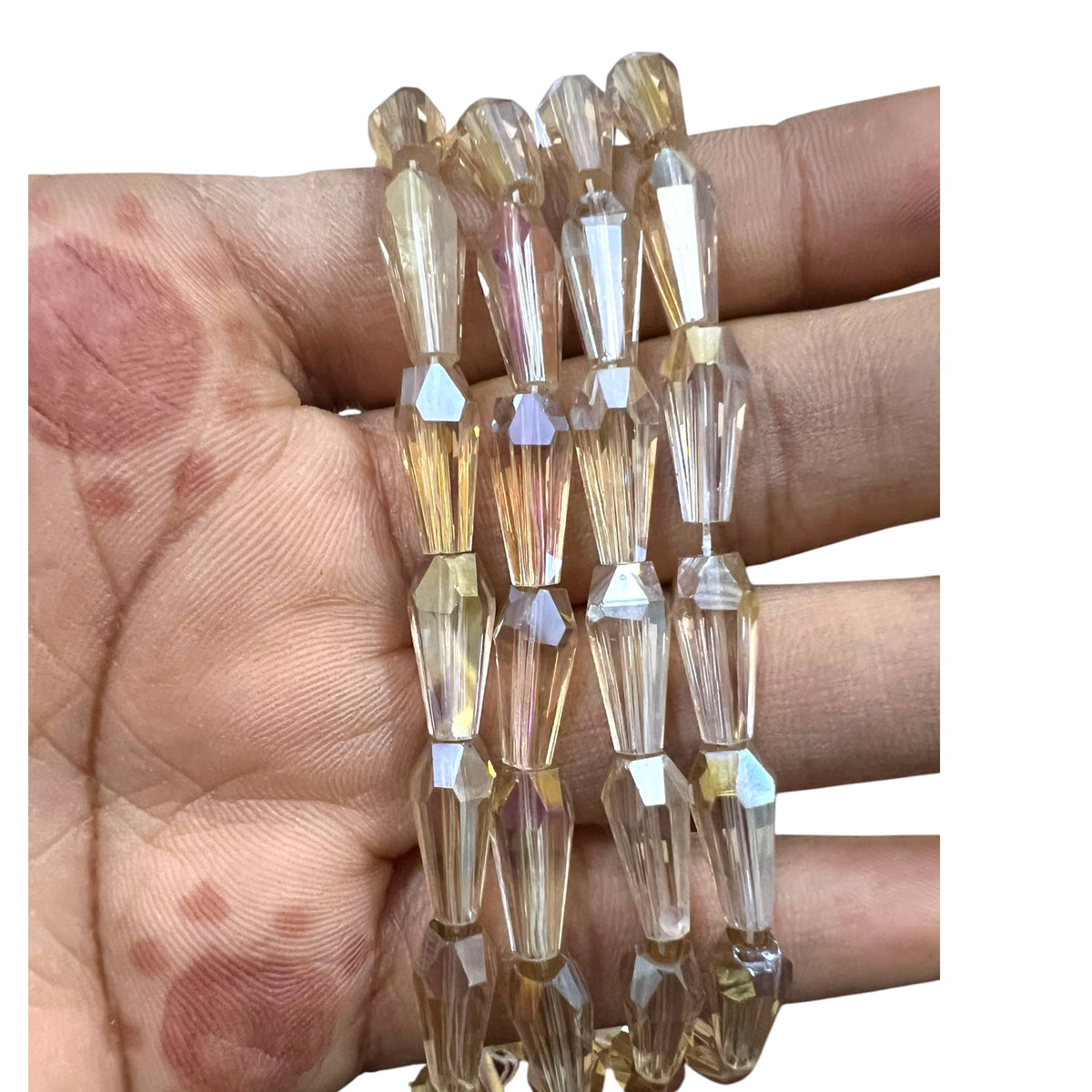 8x12mm Pencil Drop Crystal Beads For Jewellery Making - 12 Pieces