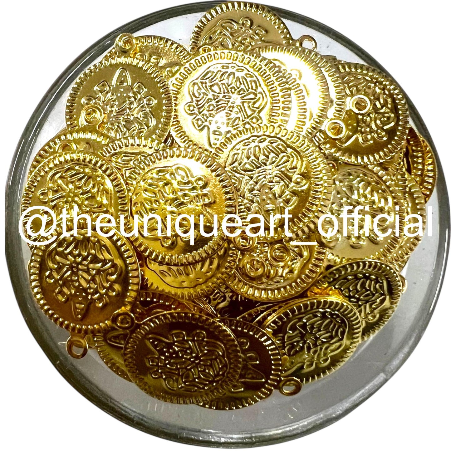 Imported Double Polish Gold Big Lakshmi Coin 15mm / 1.5cm