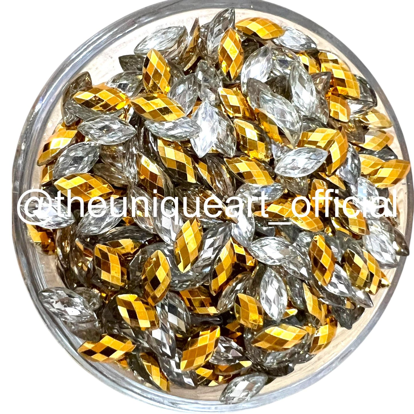 Golden Metal Eye 8x4mm Resin Beads