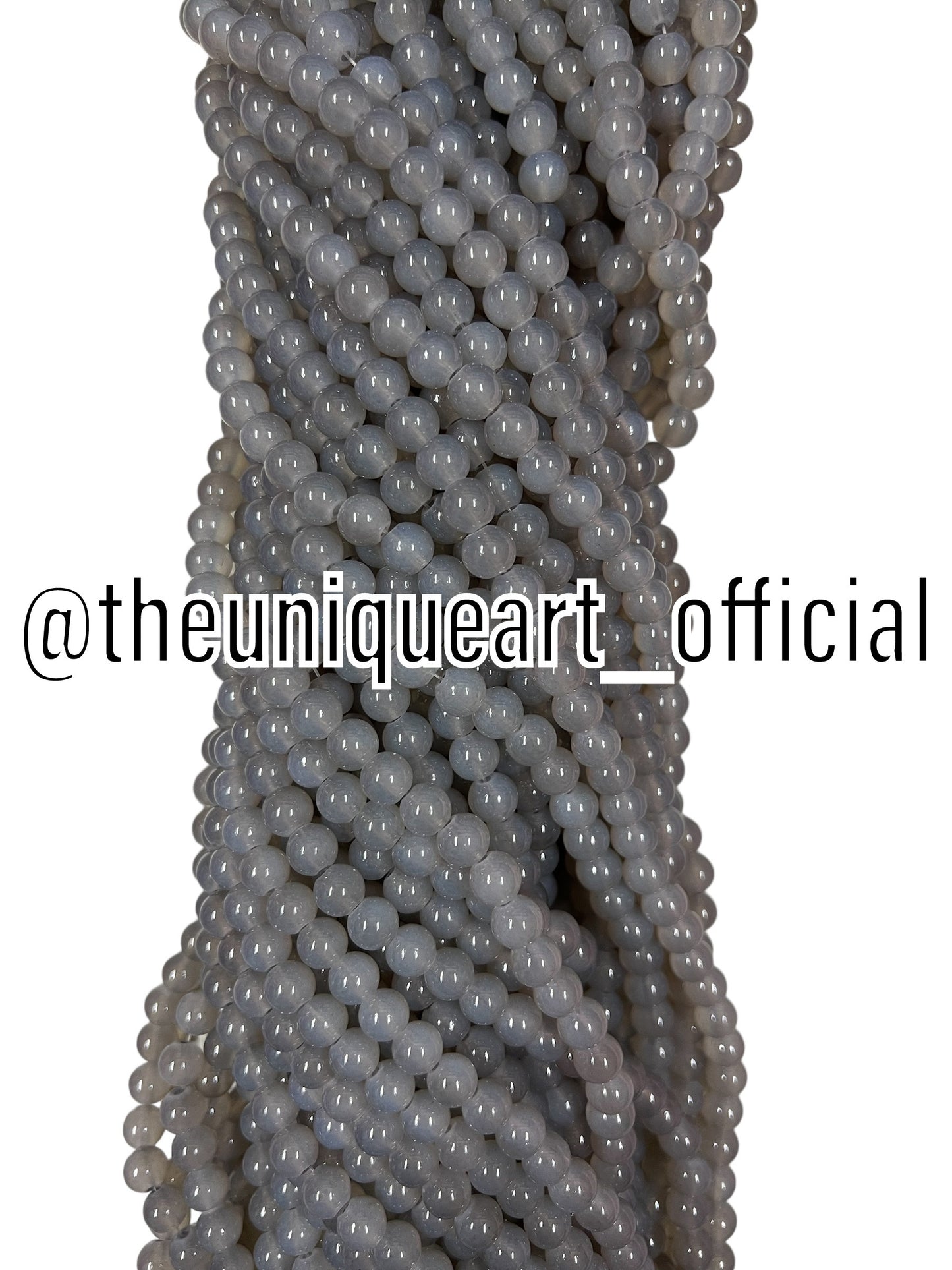 Grey Glass Jelly Beads