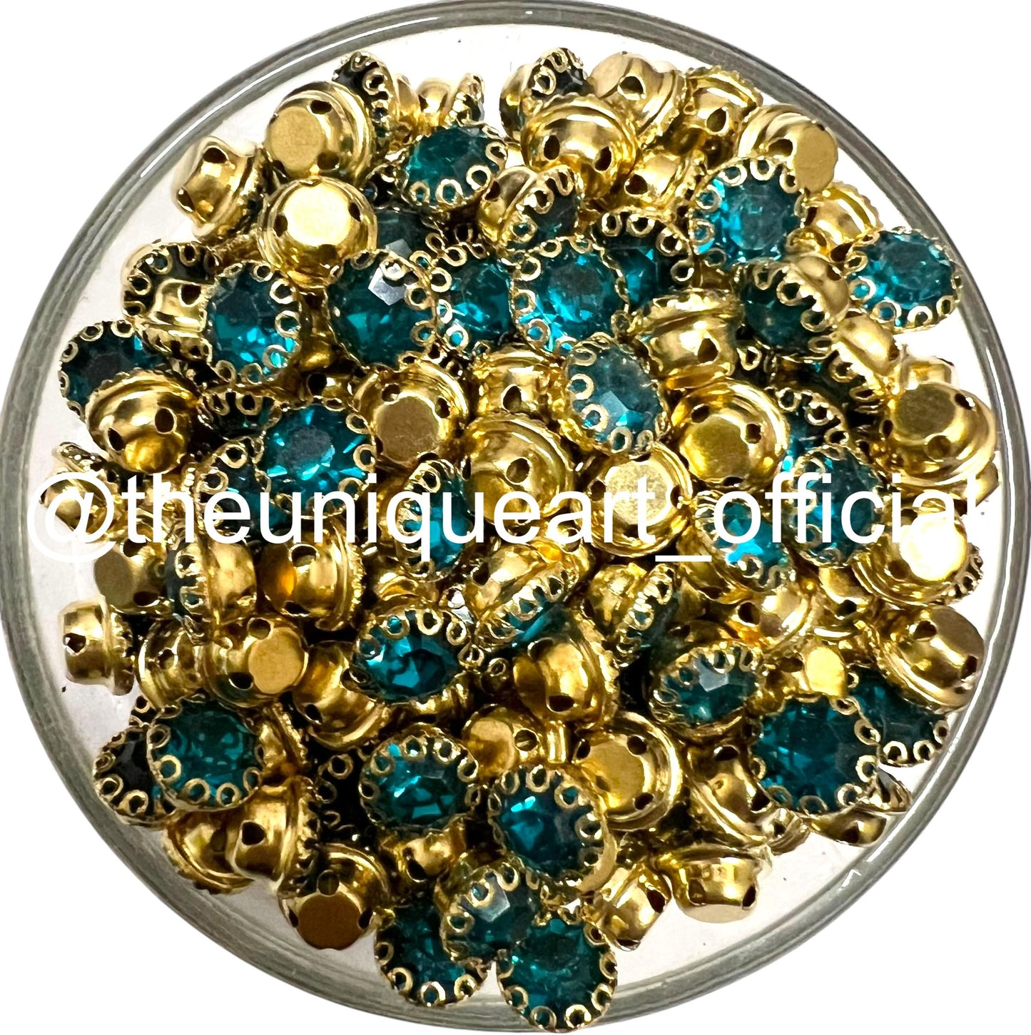 Peacock 6mm Round Sunflower Clip Stone