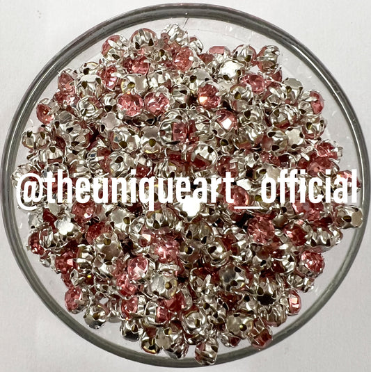 Pink Small Round Clip Stones