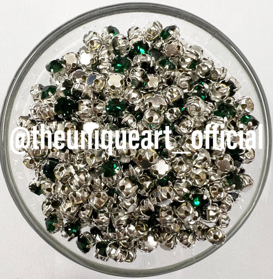 Green Small Round Clip Stones