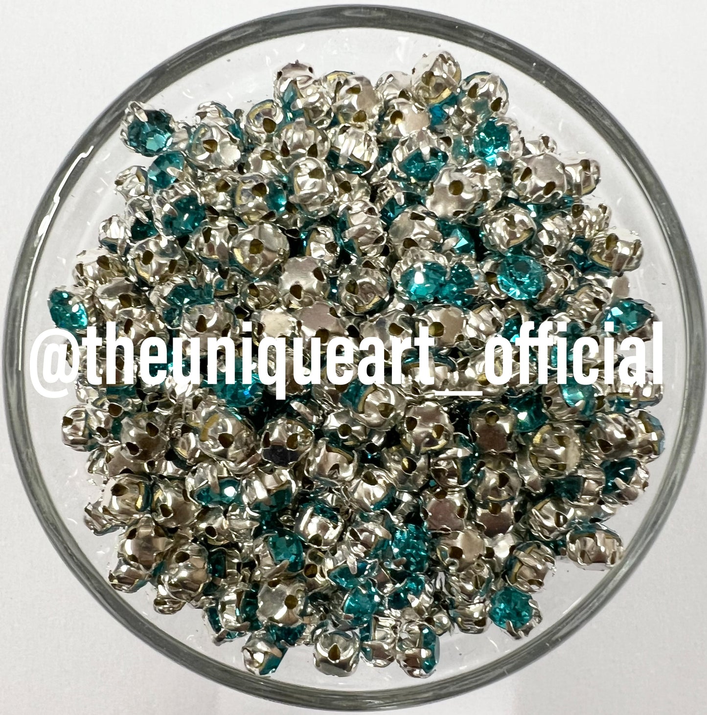 Light Blue Small Round Clip Stones