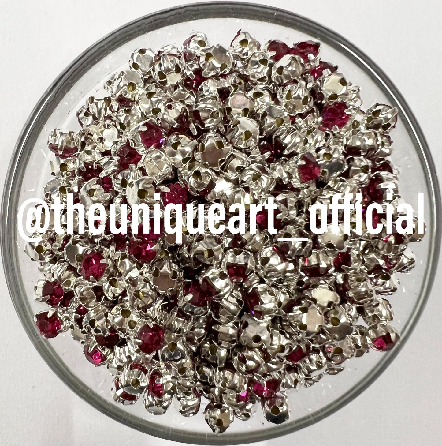 Dark Pink Small Round Clip Stones