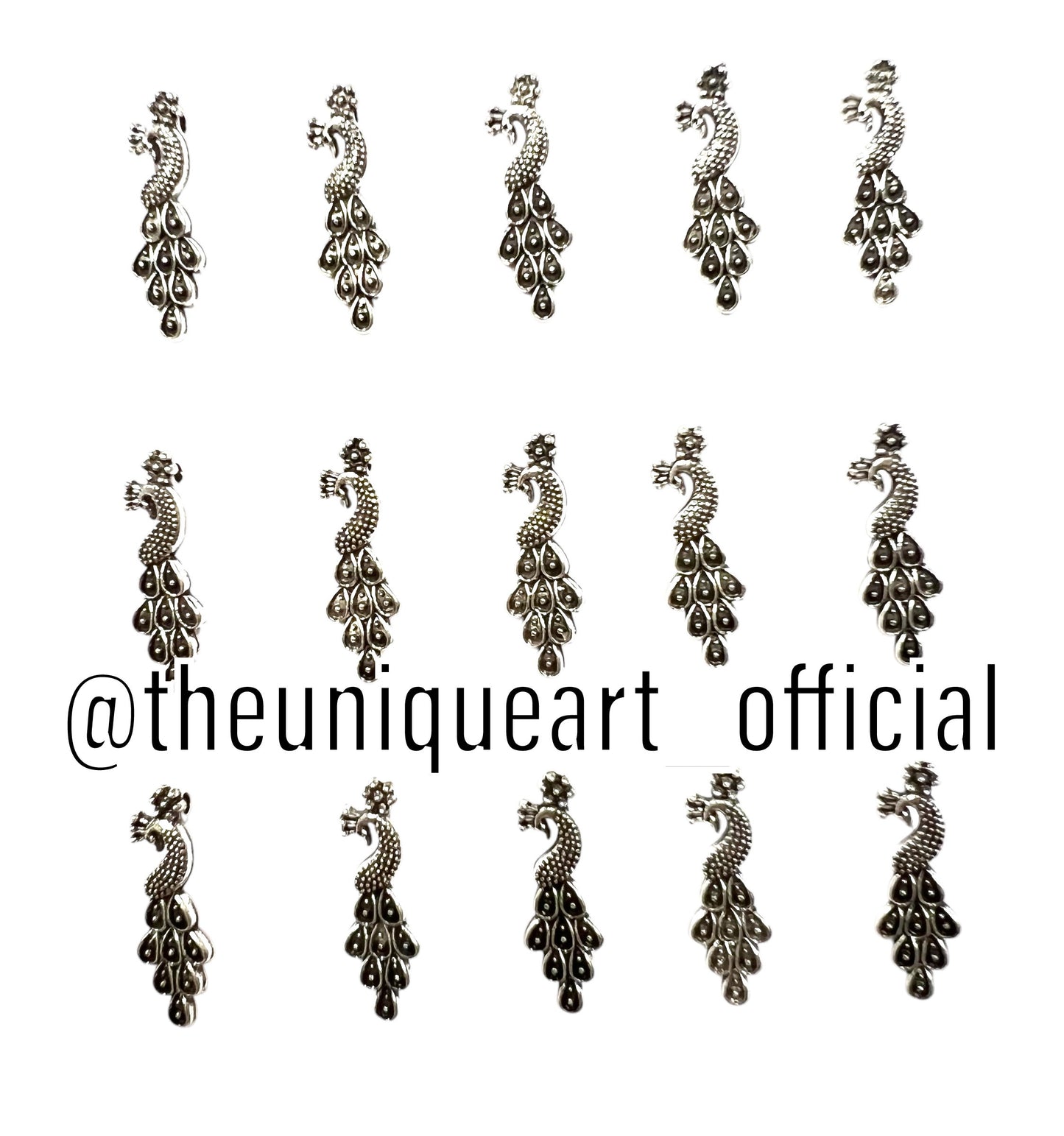 Silver Peacock Charm