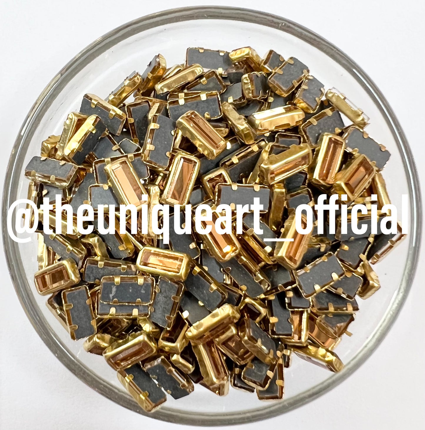 Rectangle 3x7mm Golden Glossy