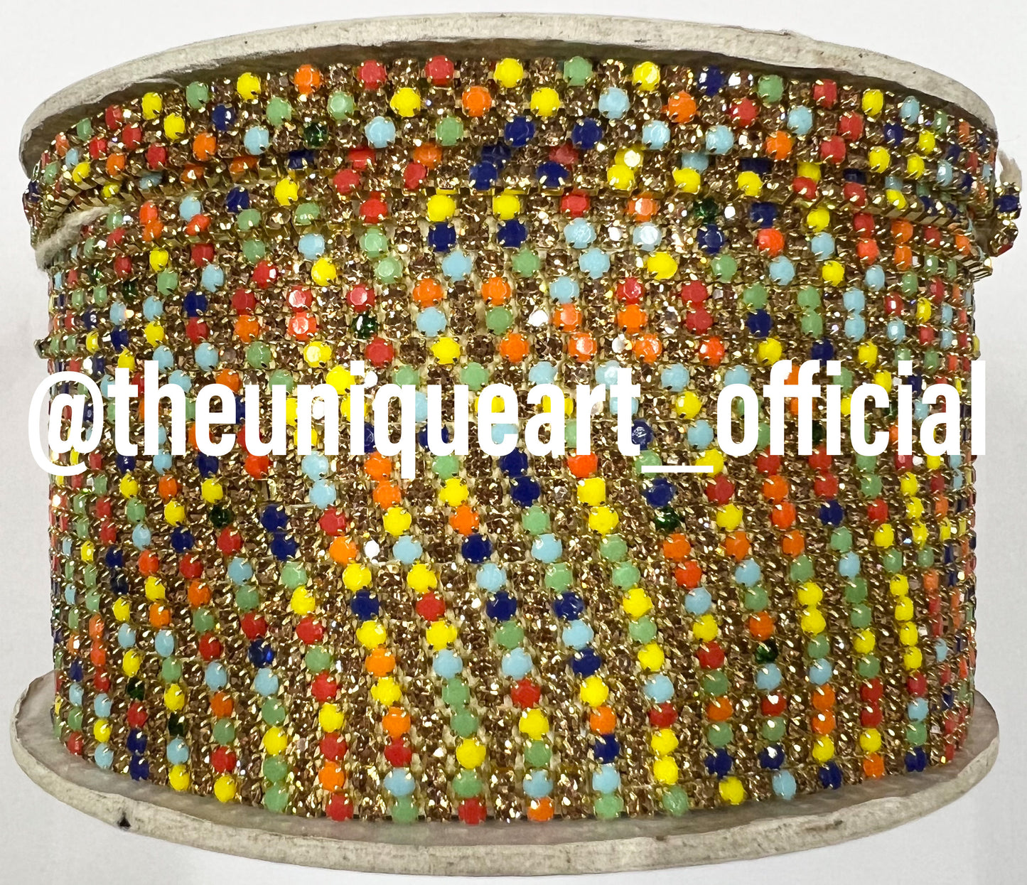 Multicolour Opal Chain With Golden Stone