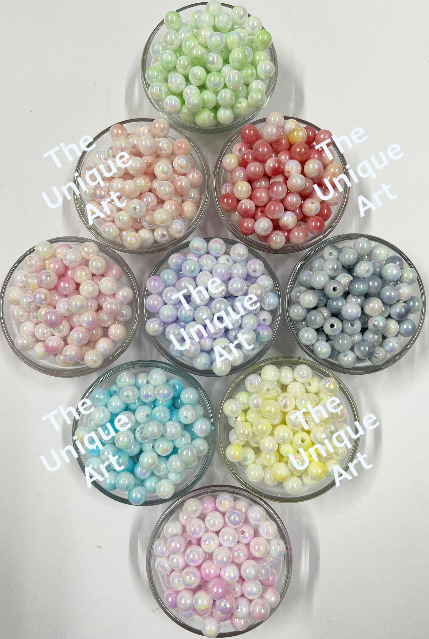 8mm Multicolour Marble Acrylic Beads For Jewellery Making with Free Transparent Elastic Pack of 450 Pieces