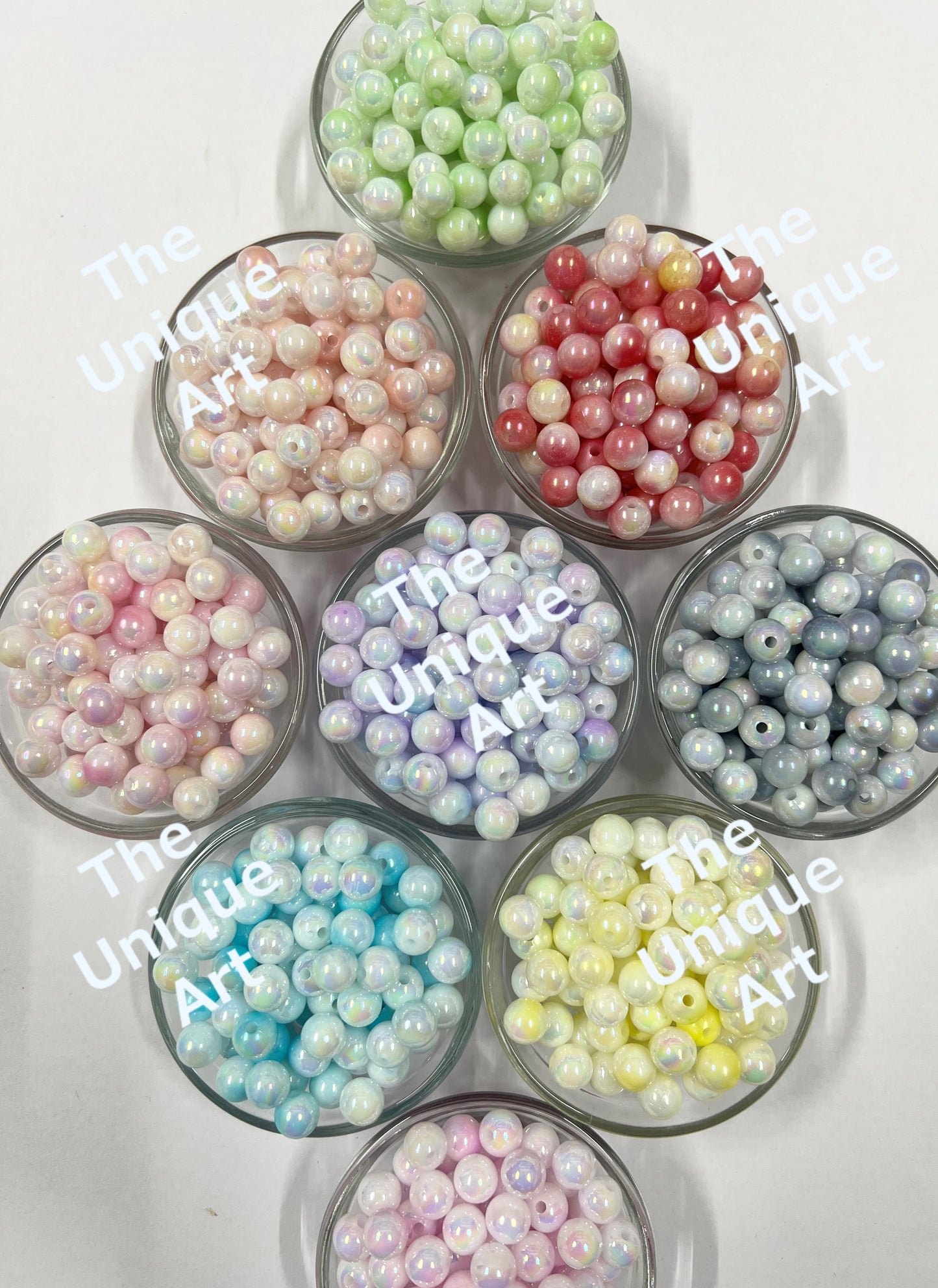 8mm Multicolour Marble Acrylic Beads For Jewellery Making with Free Transparent Elastic Pack of 450 Pieces