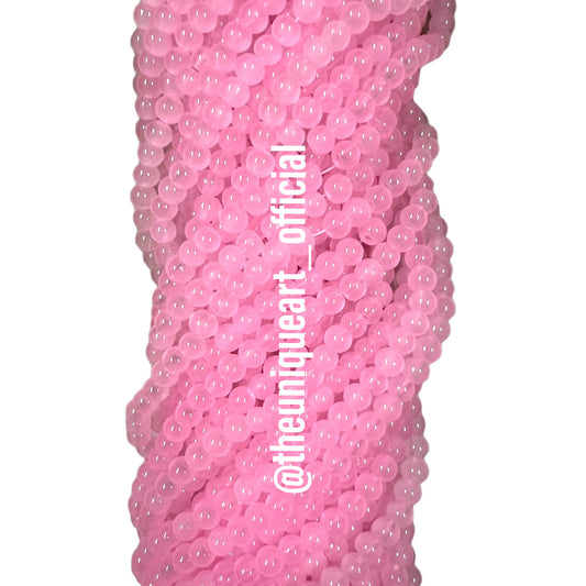 Light Pink Glass Jelly Beads