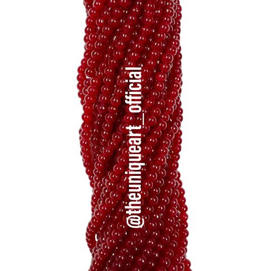 Maroon Glass Jelly Beads