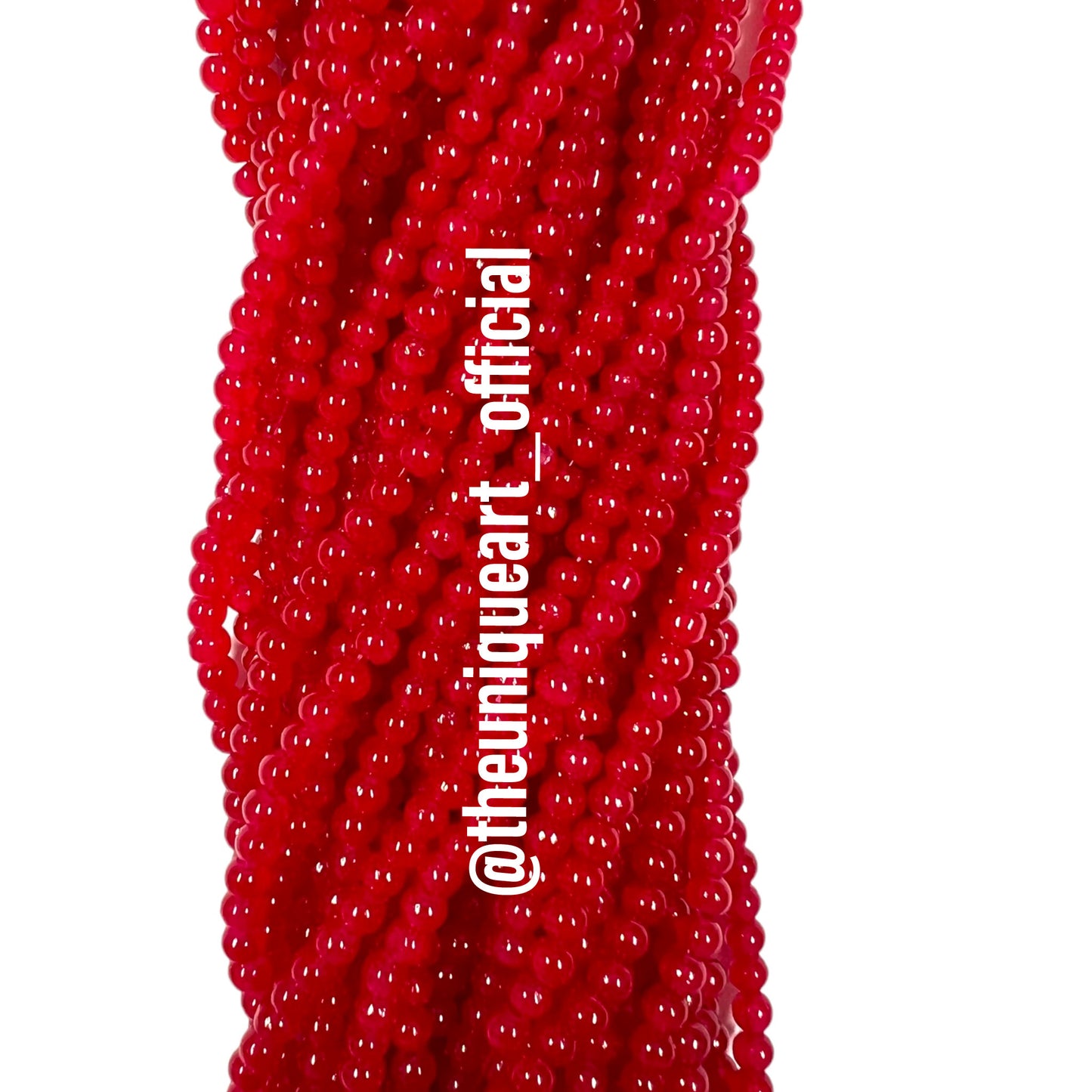 Red Glass Jelly Beads