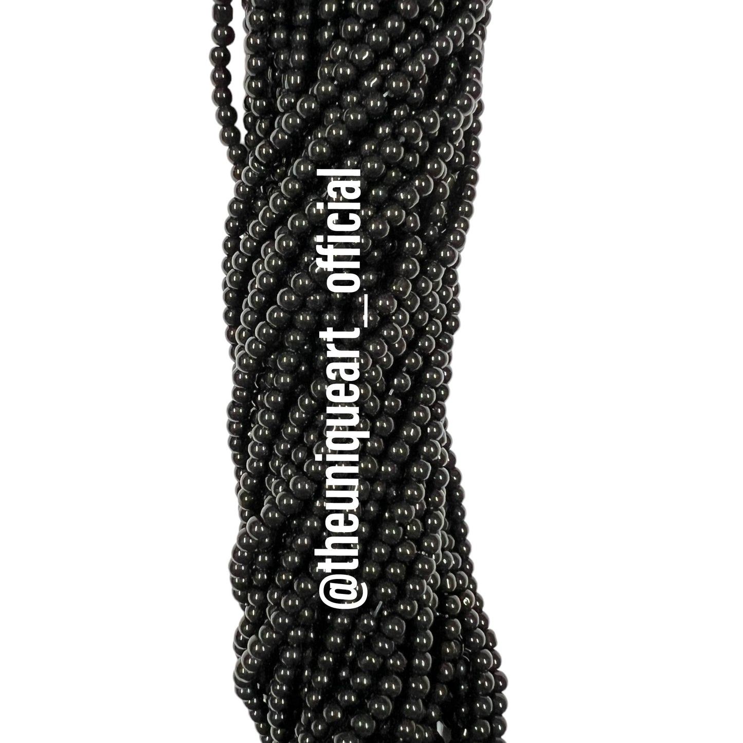 Black Glass Jelly Beads