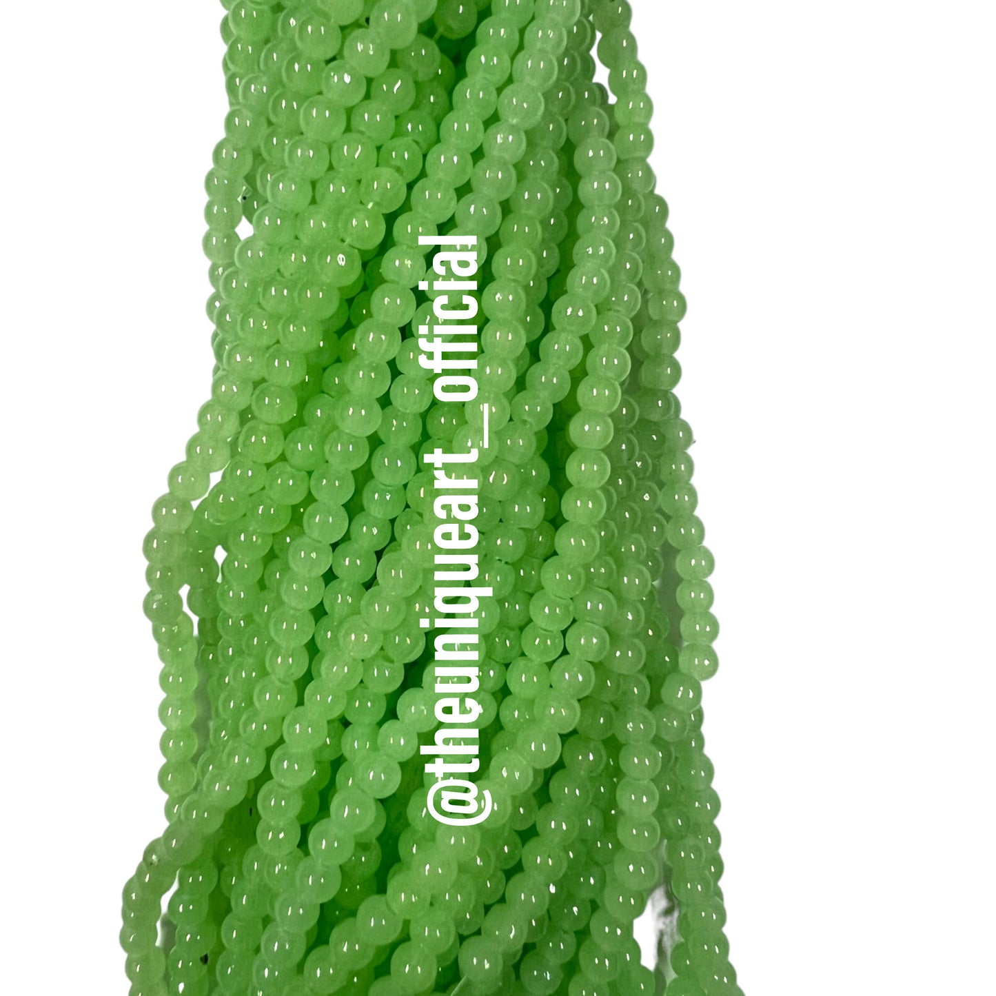 Pastel Green Glass Jelly Beads