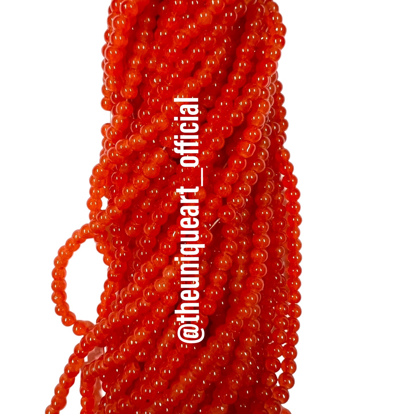 Orange Glass Jelly Beads
