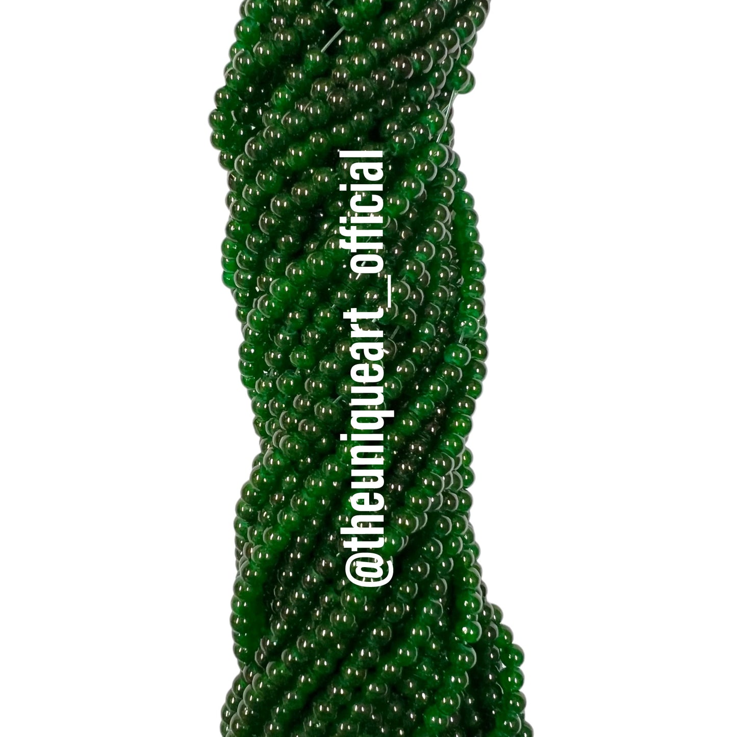 Green Glass Jelly Beads