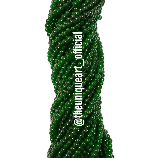 Green Glass Jelly Beads