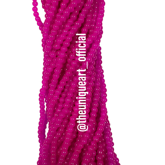 Dark Pink/ Rani Glass Jelly Beads