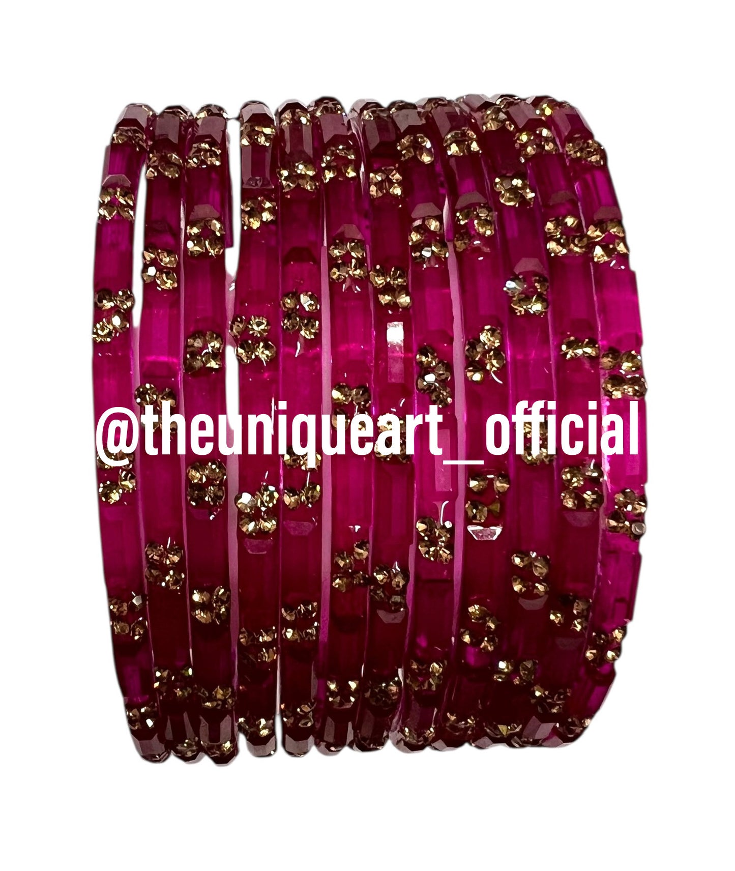 Rani Pink Srivali Glass Bangles
