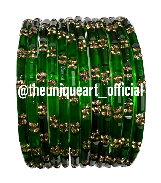 Green Srivali Glass Bangles
