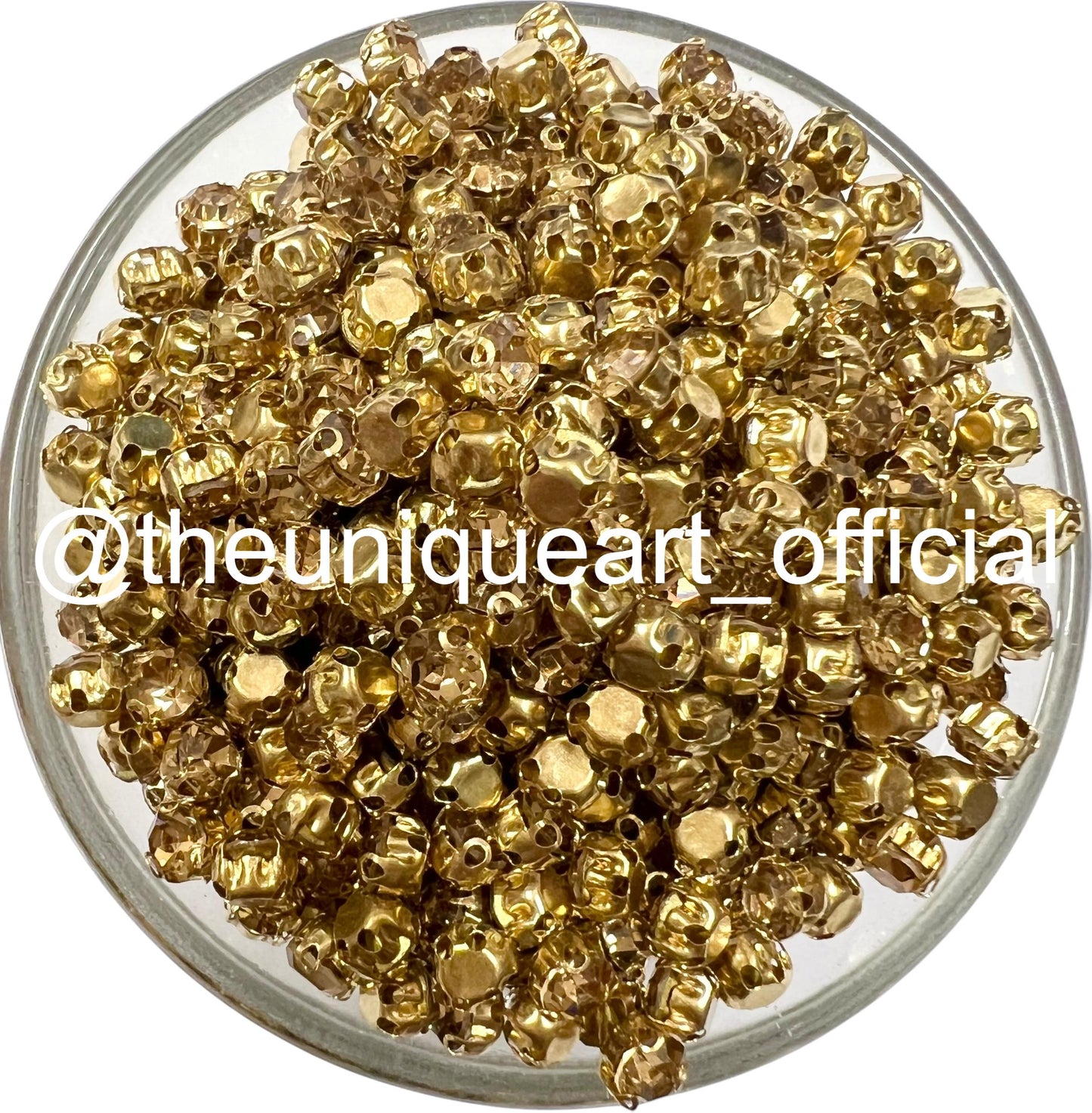 Golden Small Round Clip Stones With Golden Base