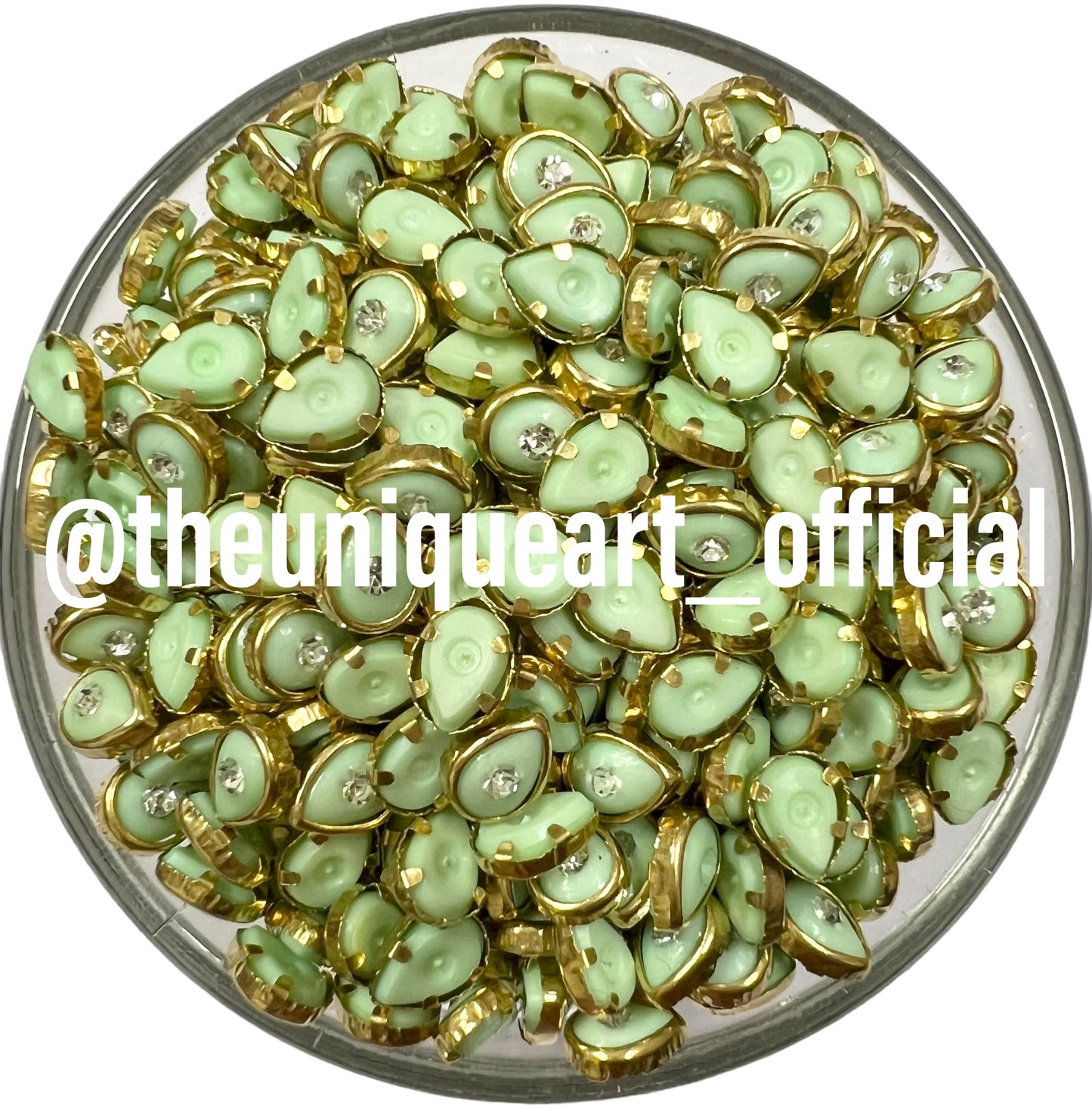 Pastel Green 4x6 Drop With Stone