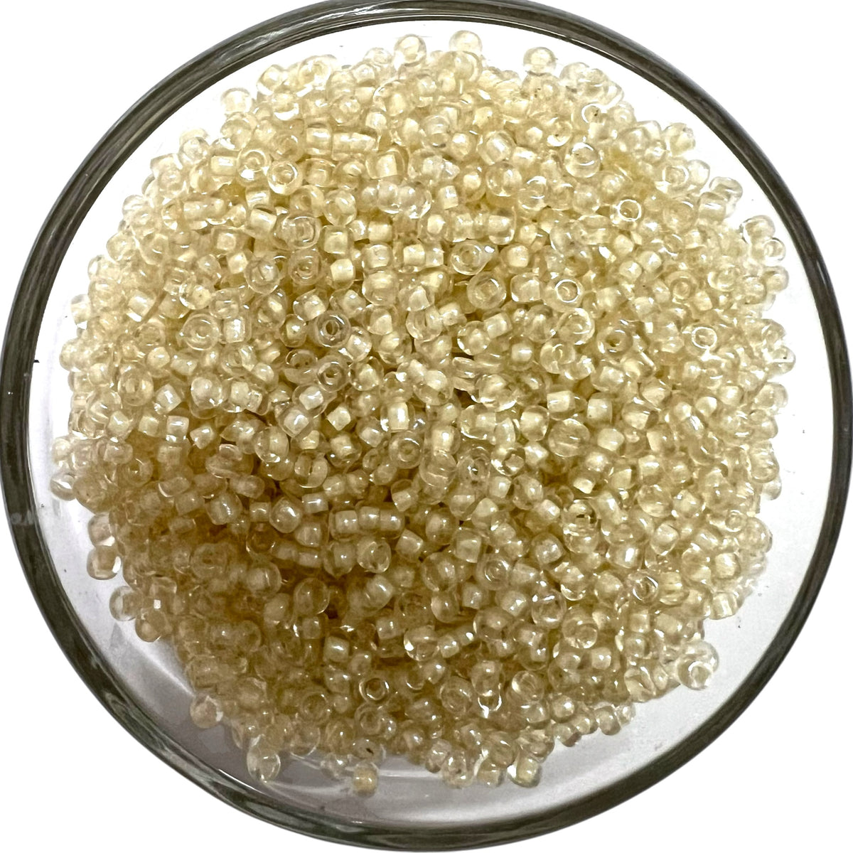 Cream Inside Sugar Beads for Jewellery Making & Aari Work
