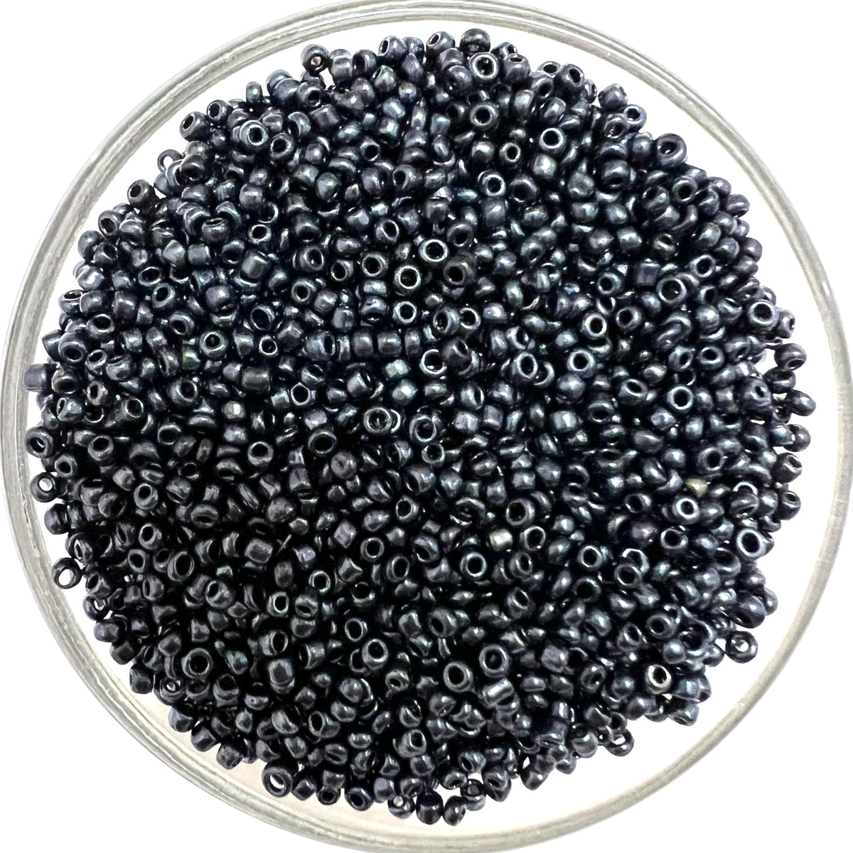 Steel Grey Sugar Beads for Jewellery Making & Aari Work