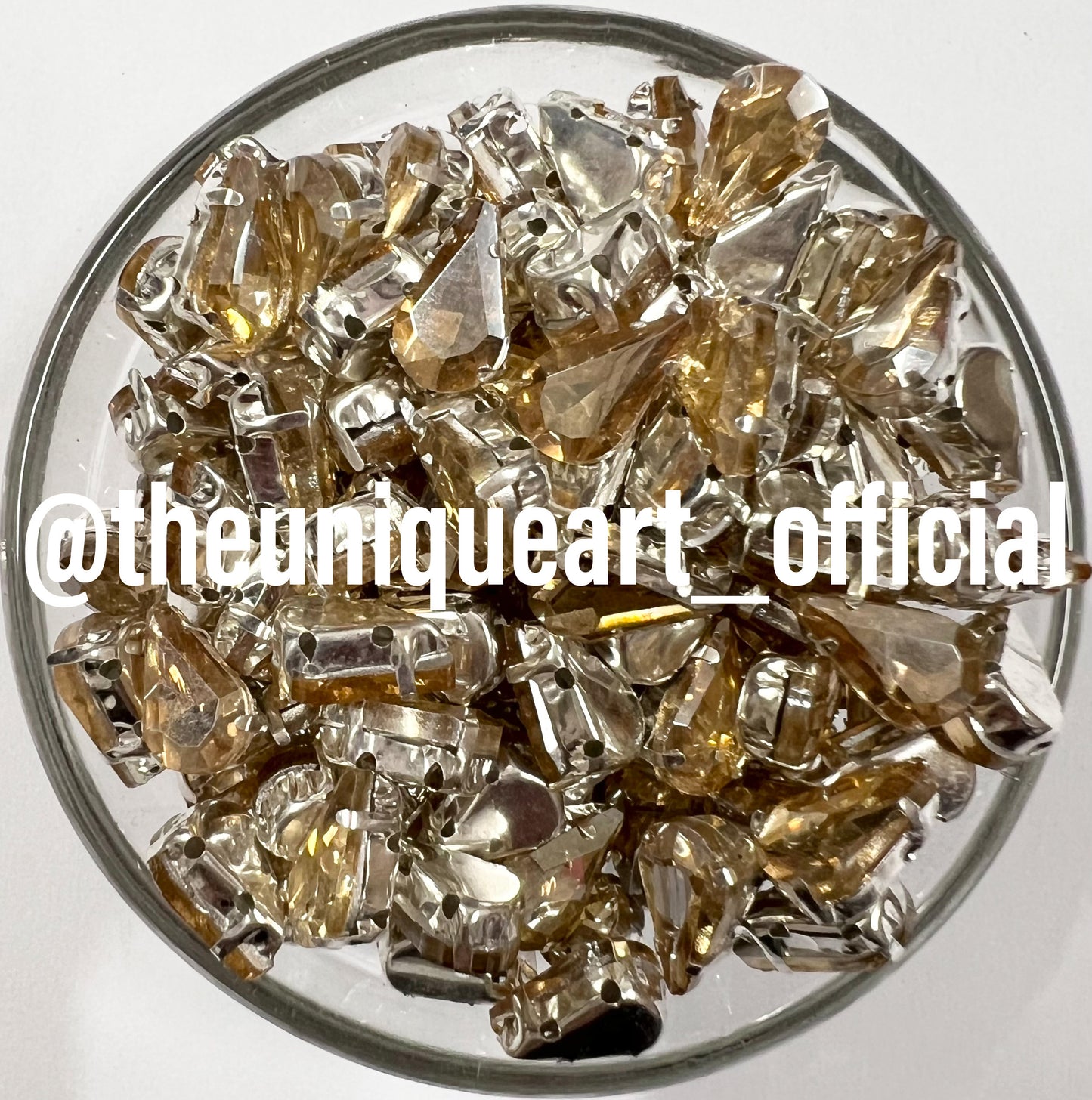 Light Golden Drop Clip Stone 10x6mm