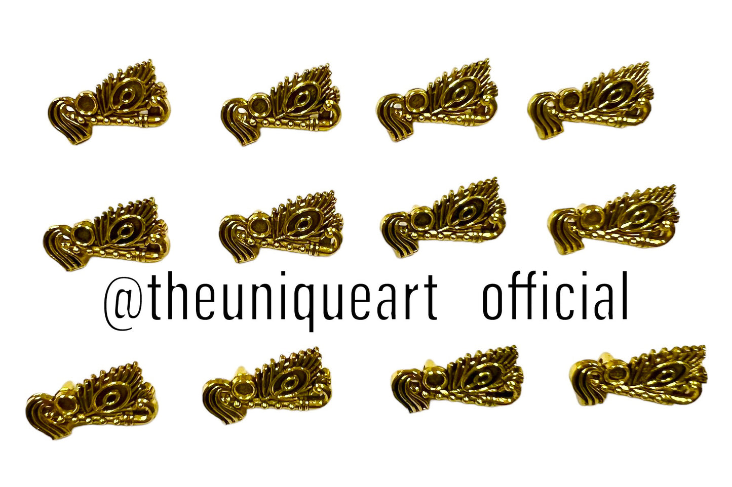 Peacock Bansuri Gold Metal Charm
