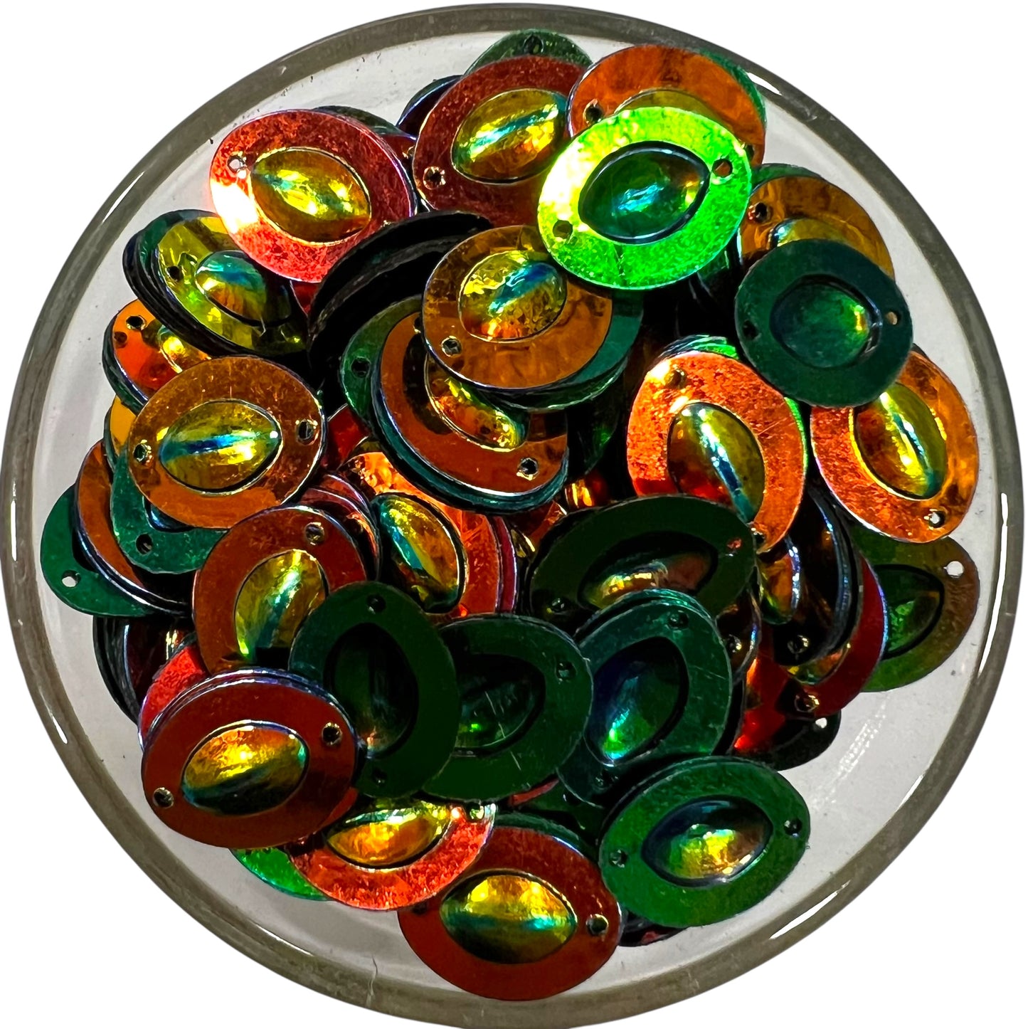 Black Oval Rainbow Sequins