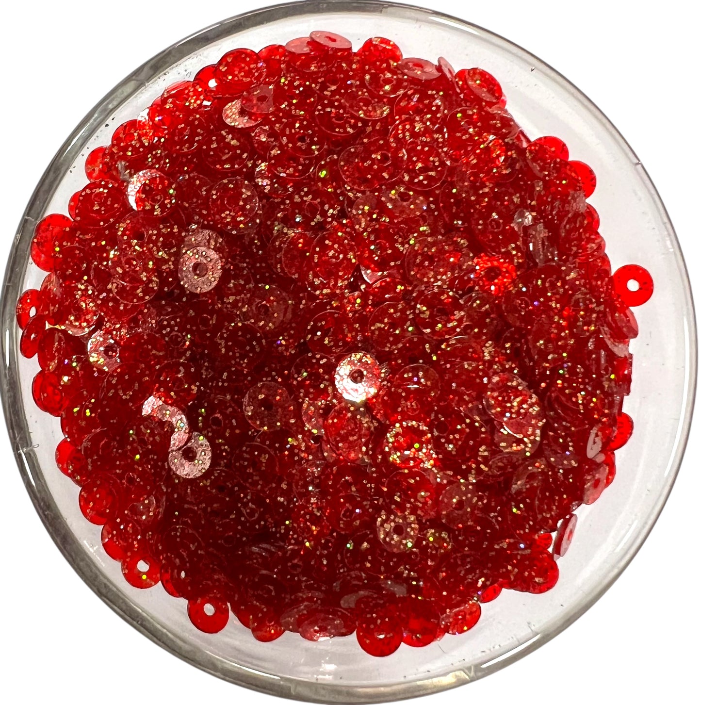 4mm Red Glitter Sequins