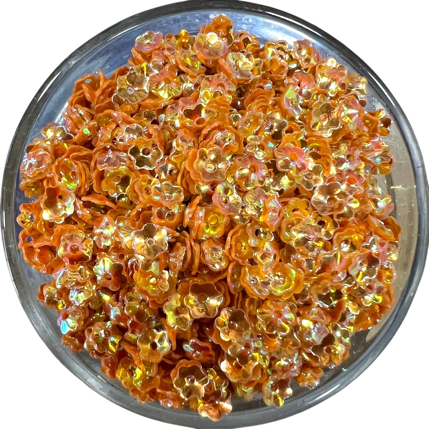5mm Golden Flower Rainbow Sequins