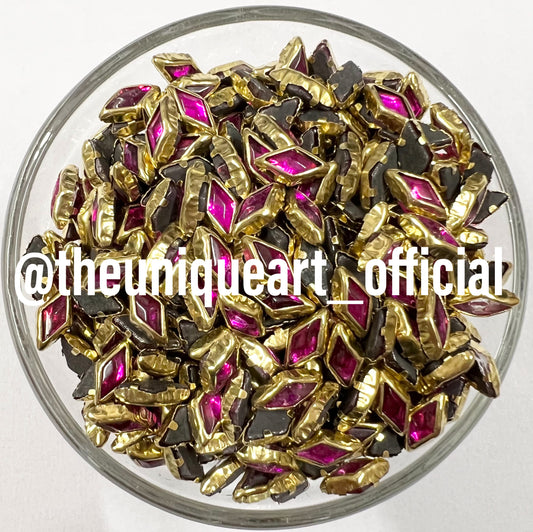 Dark Pink / Rani 8x4 Diamond Glass