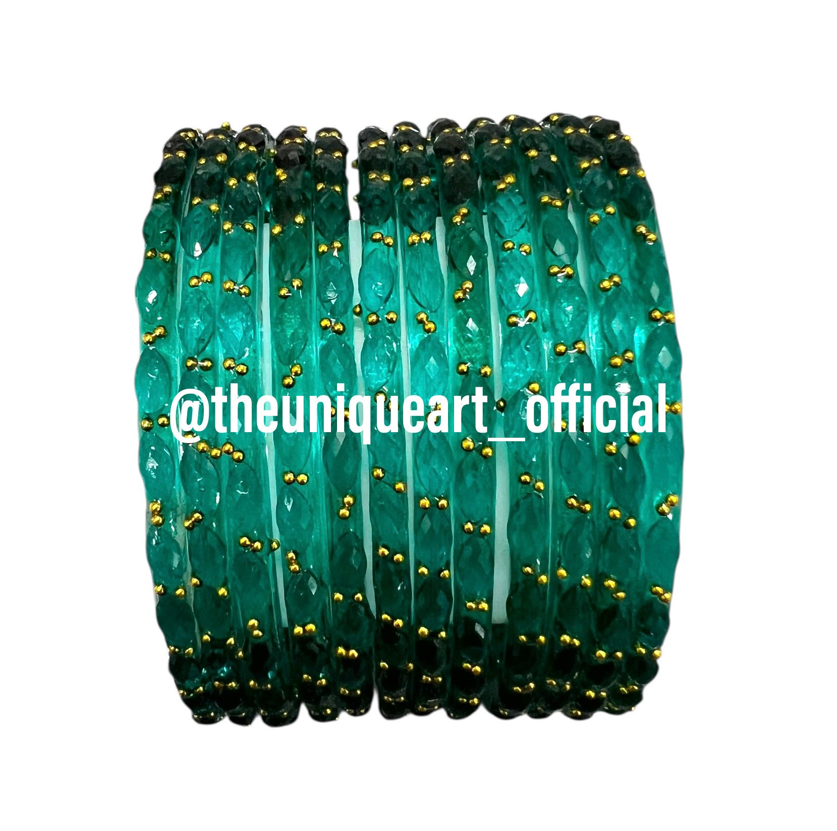 Rama Green Raindrop Bangles (Radium) - Main Image