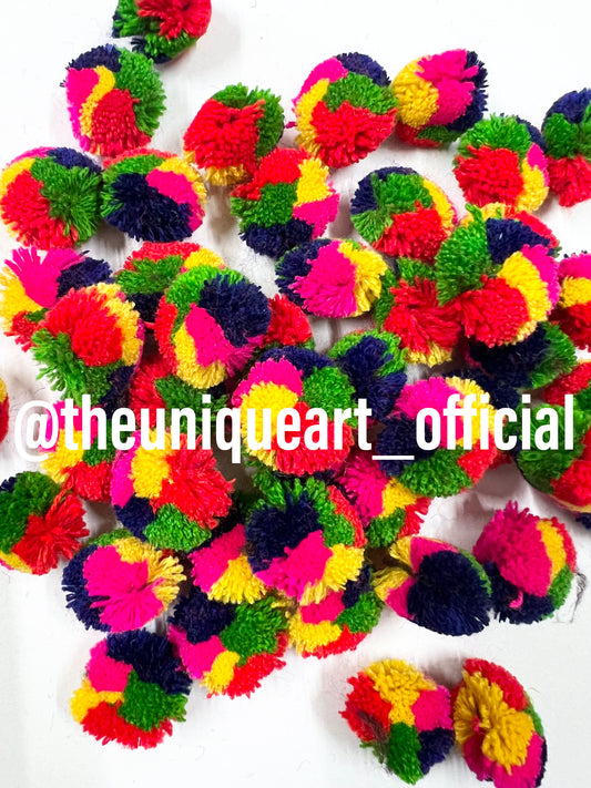 Multicolour Woolen  Pom Pom Balls