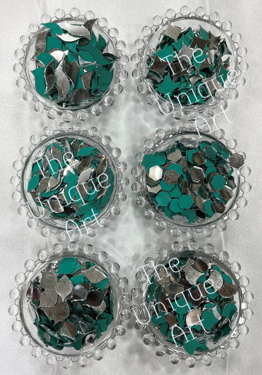 Premium Shapes Glass Mirror For Art & Craft Work With Free Fabric Glue Pack of 600 Pieces