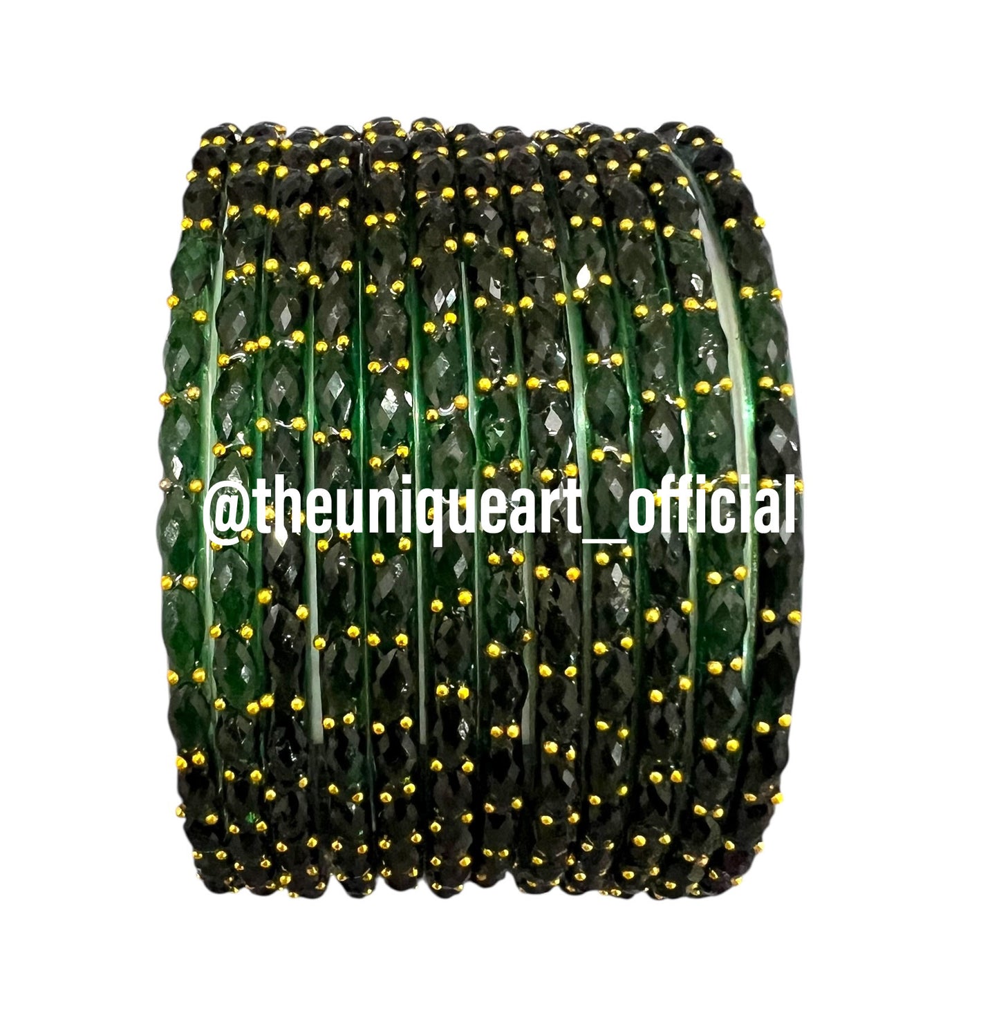 Dark Green Raindrop Bangles (Kaiya)