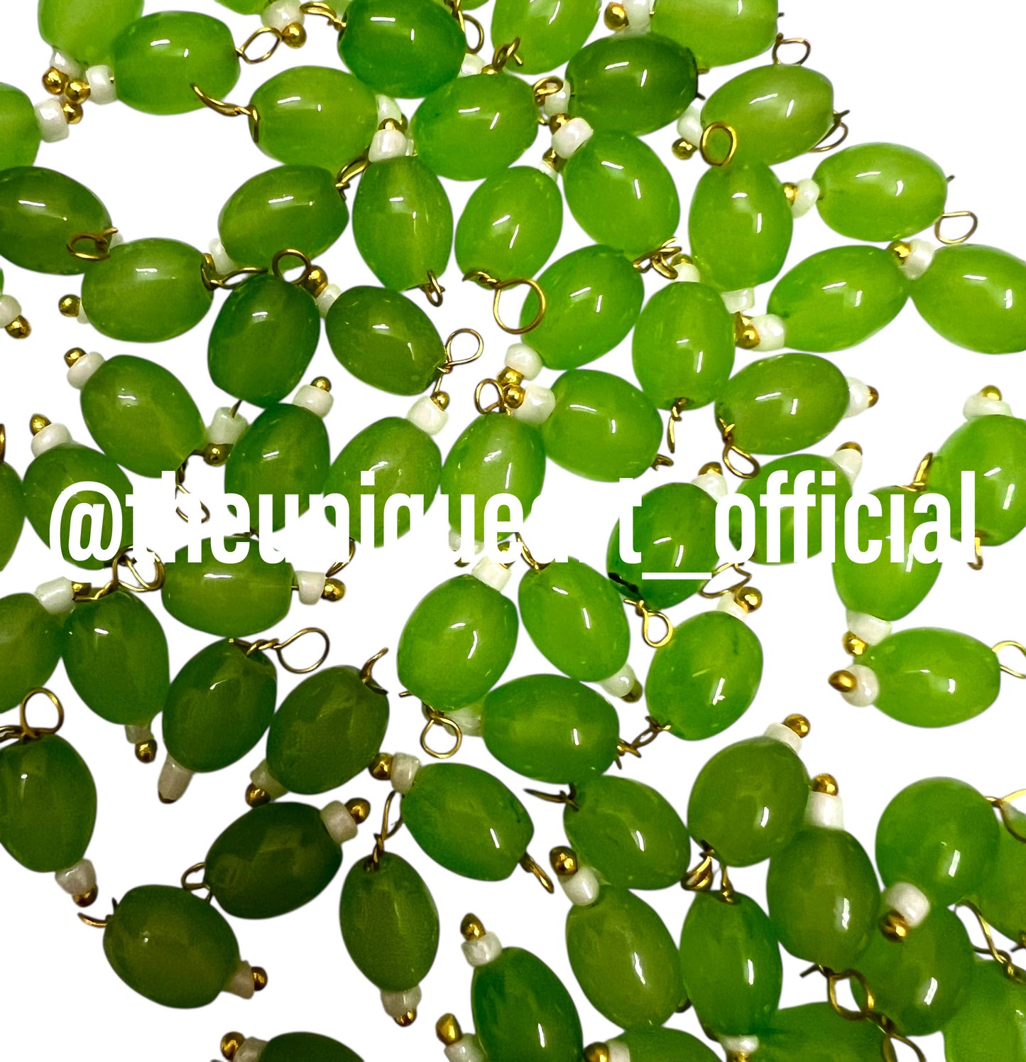 Light Green Medium Oval Hanging Beads 6x8mm