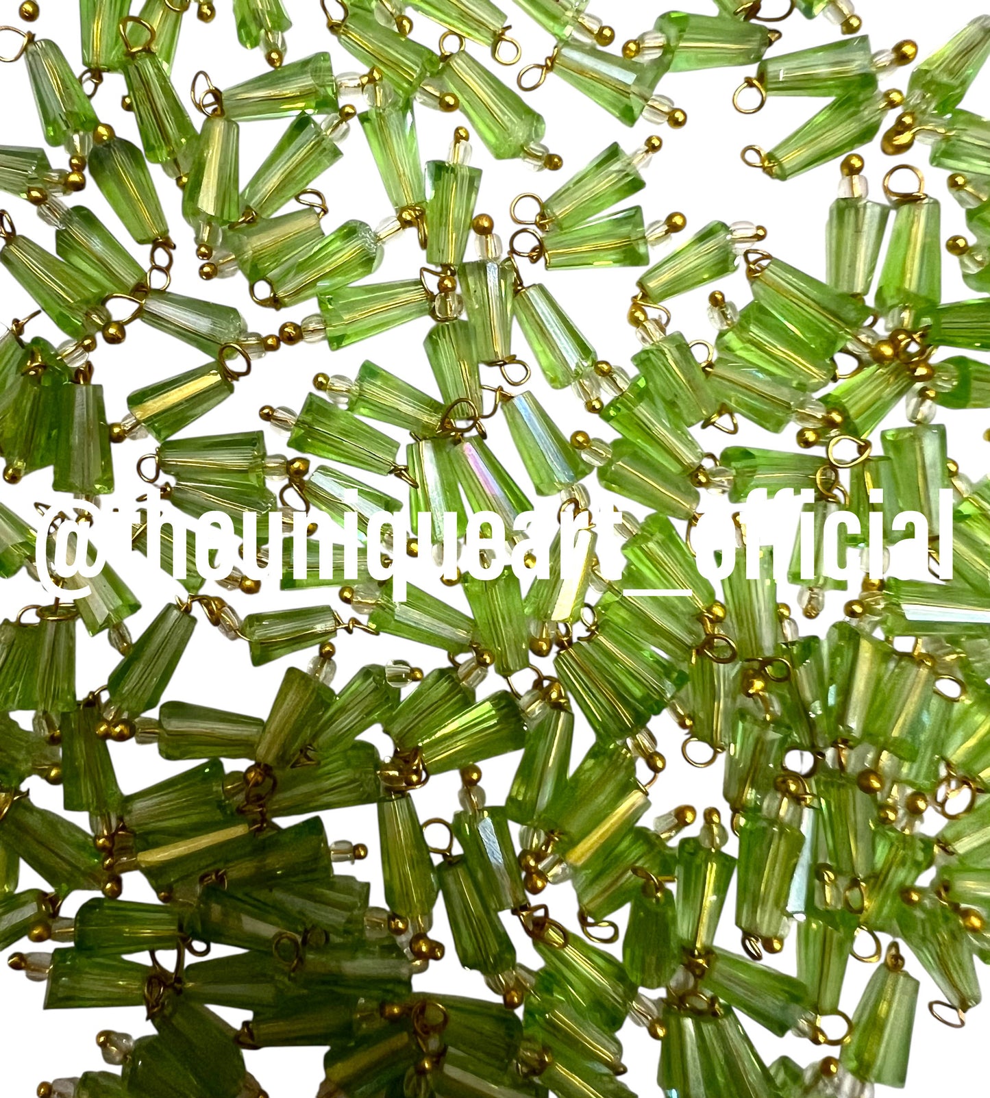 Light Green Pencil Hanging Beads 4x8mm