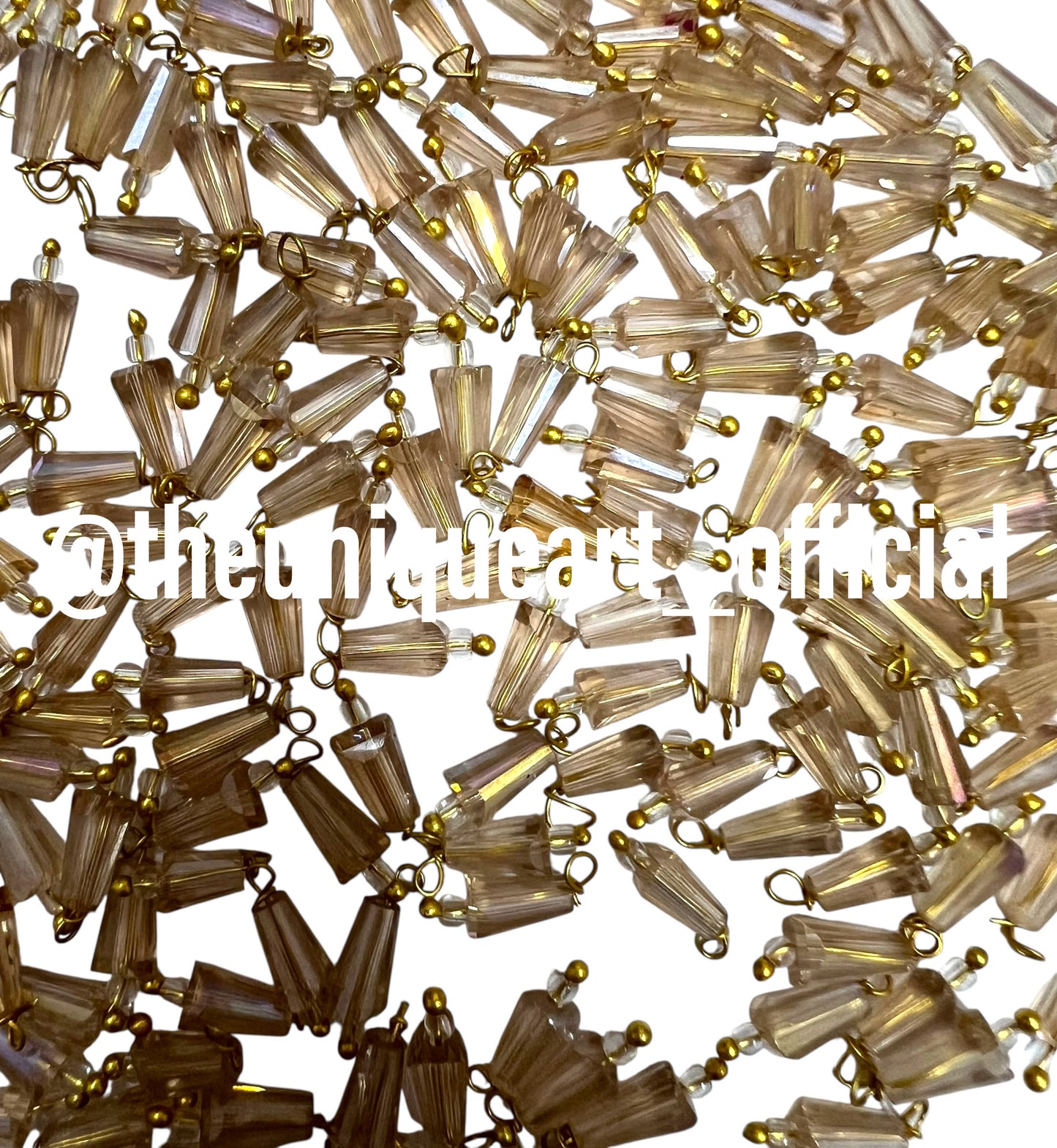 Light Golden Pencil Hanging Beads 4x8mm