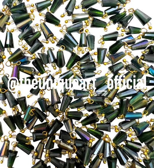 Green Pencil Hanging Beads 4x8mm