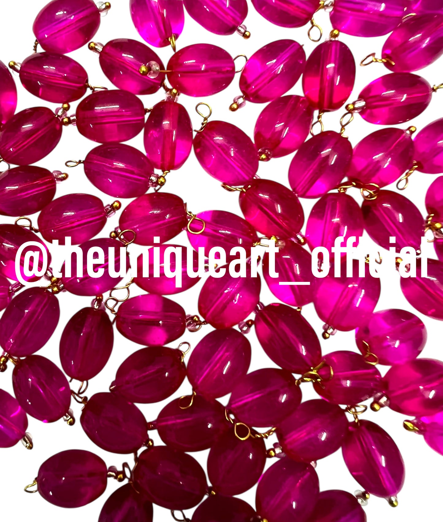Dark Pink / Rani Oval Hanging Beads 8x11mm