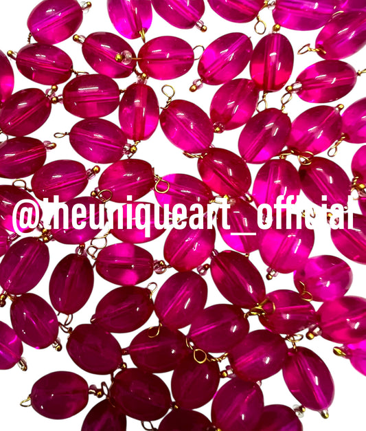 Dark Pink / Rani Oval Hanging Beads 8x11mm