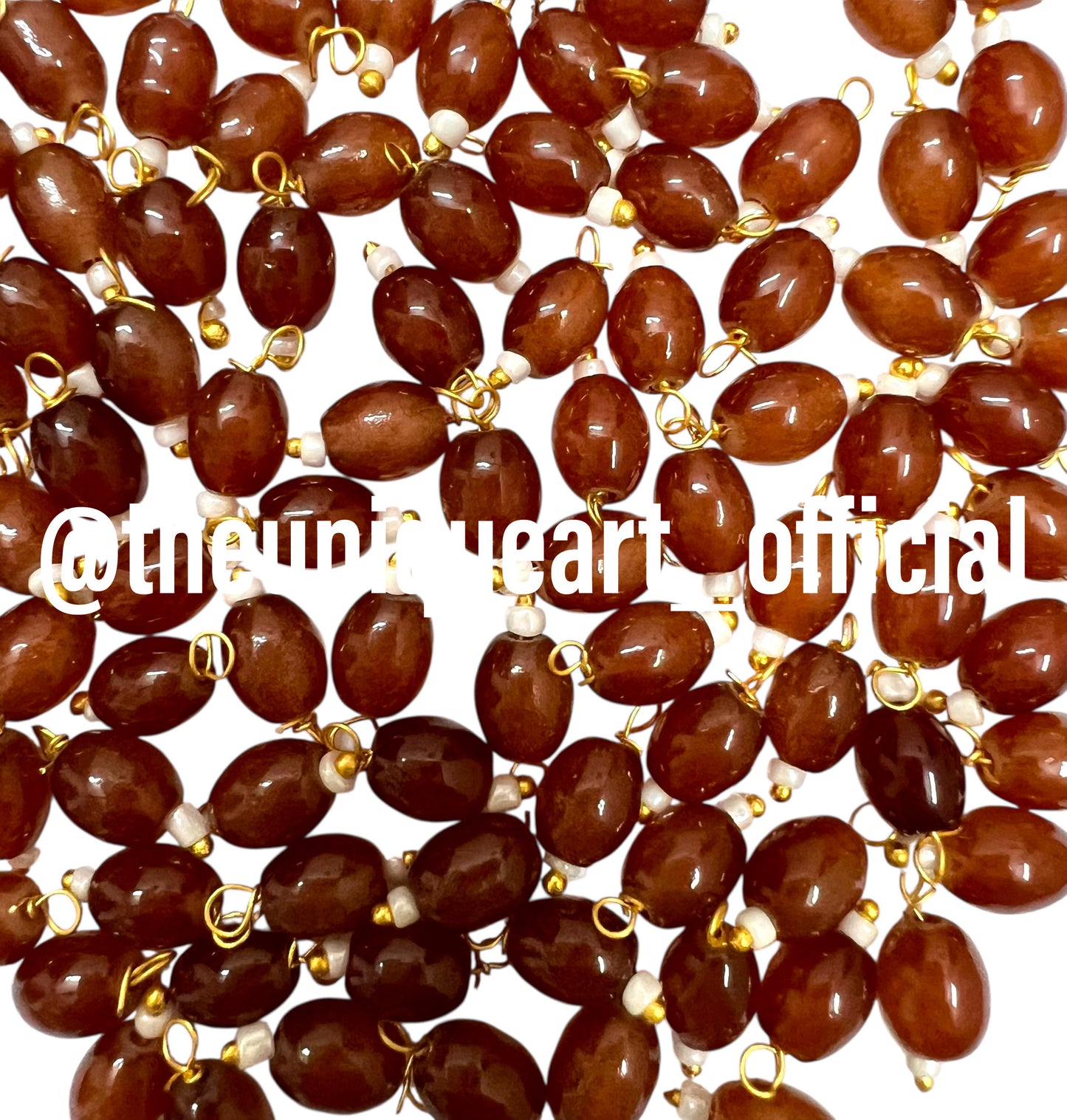 Brown Medium Oval Hanging Beads 6x8mm