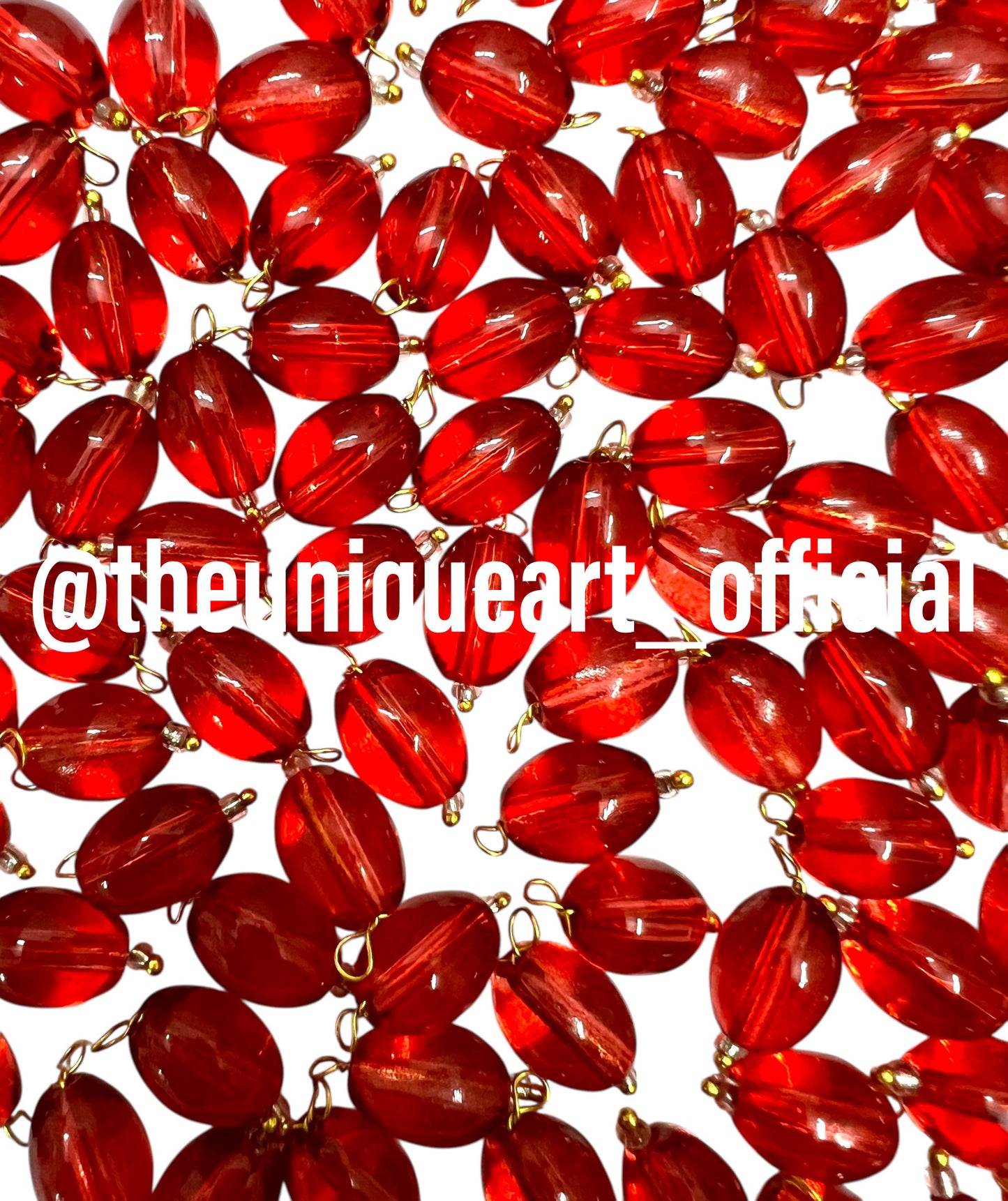 Red Oval Hanging Beads 8x11mm