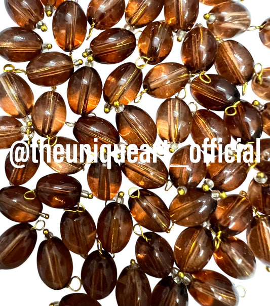 Brown Oval Hanging Beads 8x11mm